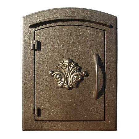 QUALARC Column Mount Mailbox w/"Decorative Scroll Logo", Bronze MAN-1401-BZ